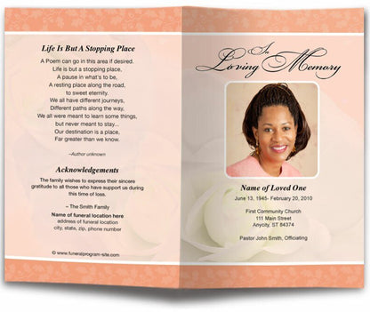 Bella Funeral Program Template - The Funeral Program Site