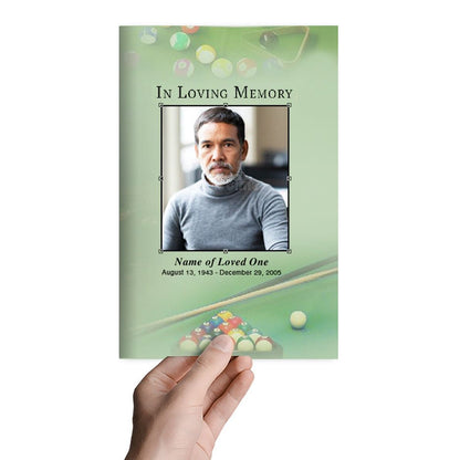 Billiards Funeral Program Template - The Funeral Program Site