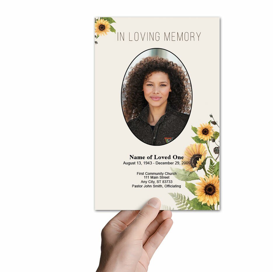 Black Eyed Susan Watercolor Funeral Program Template - The Funeral Program Site