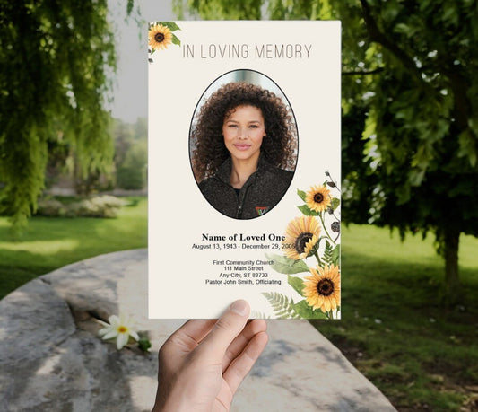 Black Eyed Susan Watercolor Funeral Program Template - The Funeral Program Site