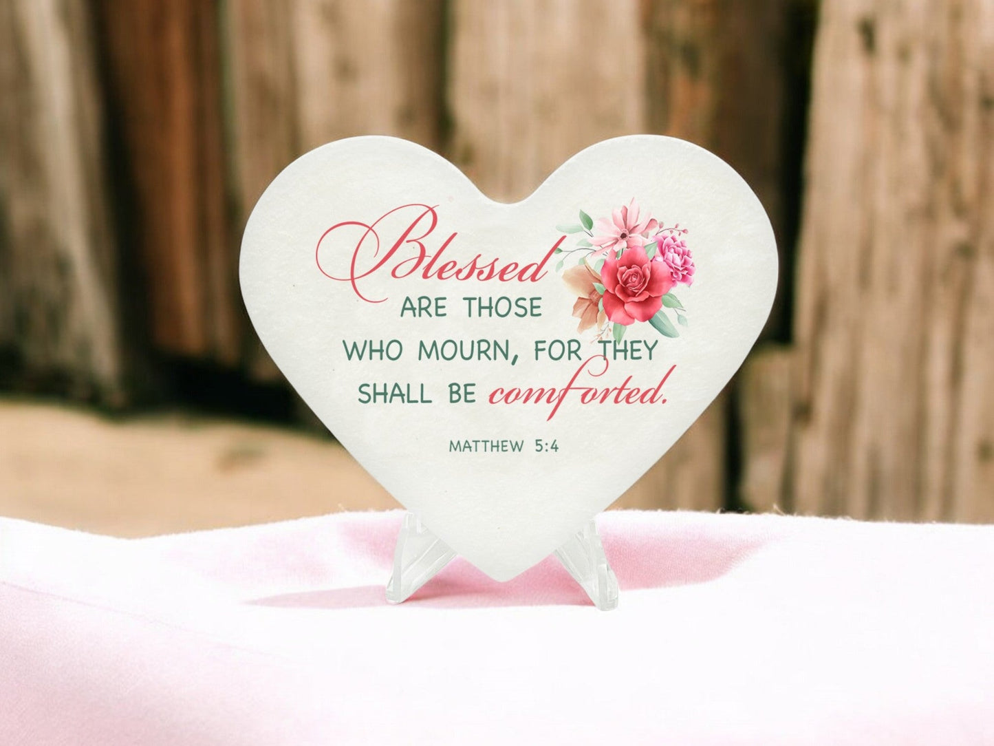 Blessed Are Those Who Mourn Heart Bible Verse Plaque