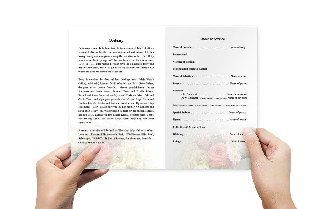 Botanical Funeral Program Template - The Funeral Program Site