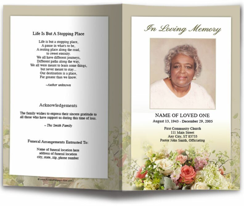 Botanical Funeral Program Template - The Funeral Program Site
