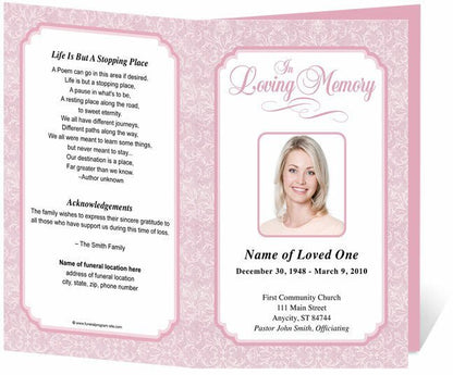 Cambria Funeral Program Template - The Funeral Program Site
