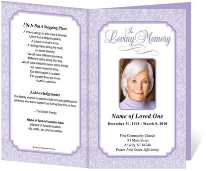 Cambria Funeral Program Template - The Funeral Program Site