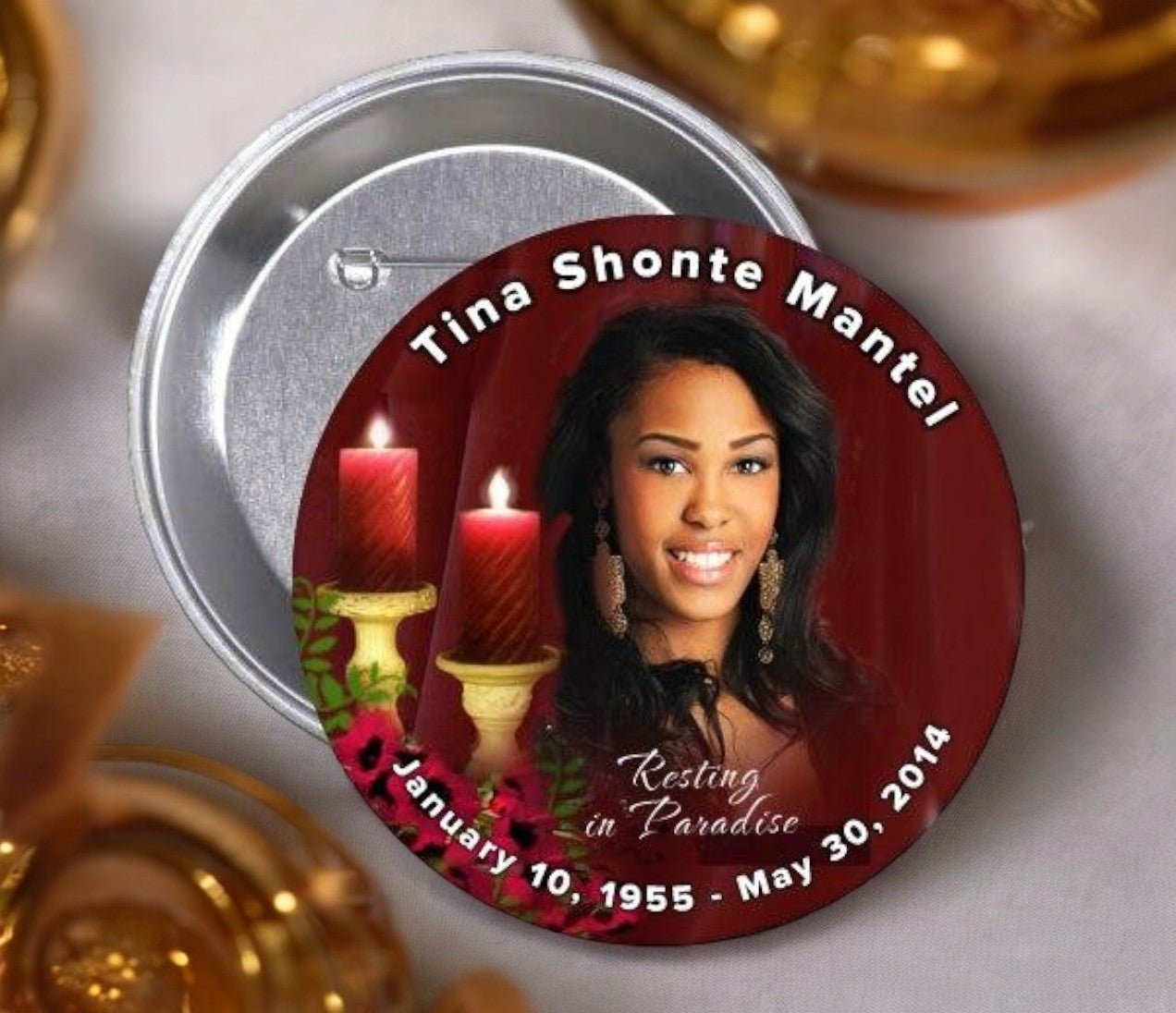Candlelight Memorial Button Pin (Pack of 10) - Celebrate Prints