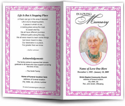Caramel Funeral Program Template - The Funeral Program Site