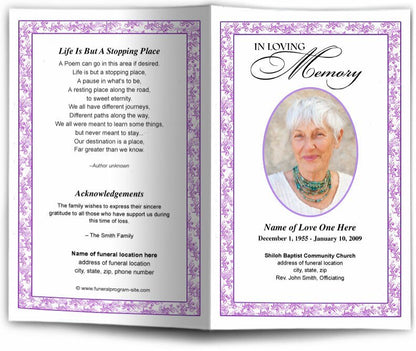Caramel Funeral Program Template - The Funeral Program Site