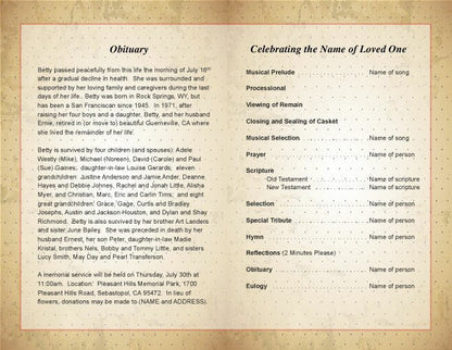 Carol Funeral Program Template - The Funeral Program Site