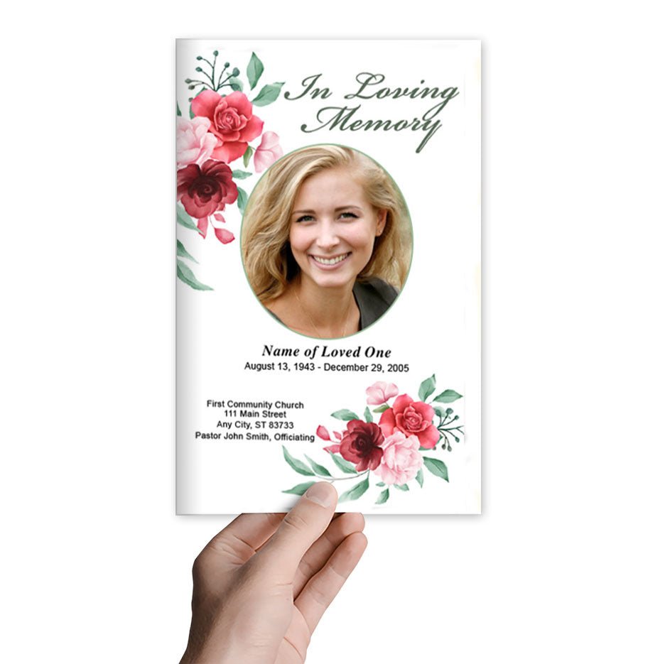 Carrara Watercolor Funeral Program Template - The Funeral Program Site