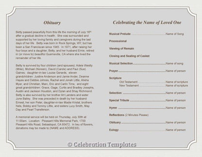 Celebrity Funeral Program Template - The Funeral Program Site