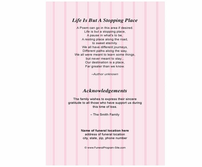 Celina Funeral Program Template - The Funeral Program Site