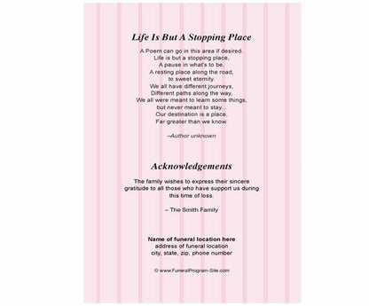 Celina Funeral Program Template - The Funeral Program Site