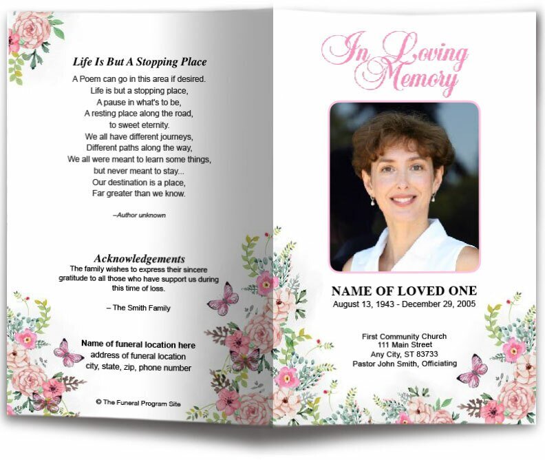 Charisma Watercolor Funeral Program Template - The Funeral Program Site
