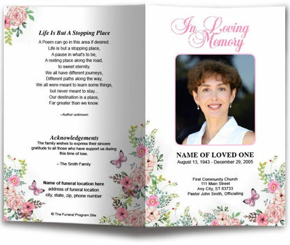 Charisma Watercolor Funeral Program Template - The Funeral Program Site