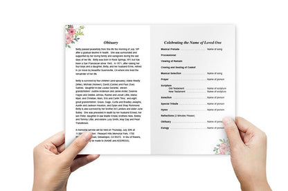Charisma Watercolor Funeral Program Template - The Funeral Program Site