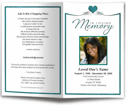 Cherish Funeral Program Template - The Funeral Program Site