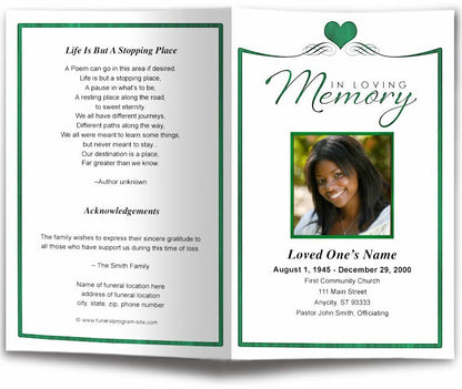 Cherish Funeral Program Template - The Funeral Program Site