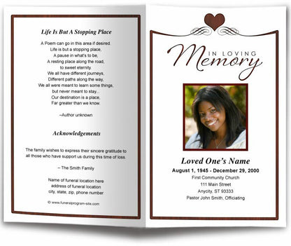 Cherish Funeral Program Template - The Funeral Program Site