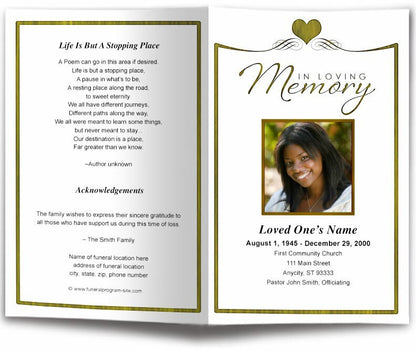 Cherish Funeral Program Template - The Funeral Program Site