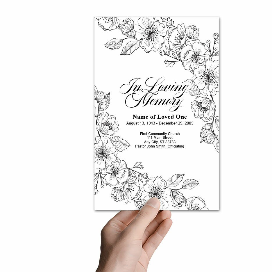 Chic Floral Lines Funeral Program Template - The Funeral Program Site