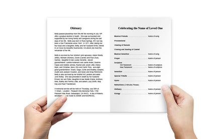 Chic Floral Lines Funeral Program Template - The Funeral Program Site