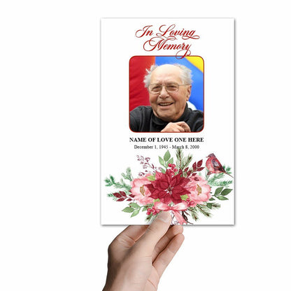Christmas Floral Watercolor Funeral Program Template - The Funeral Program Site