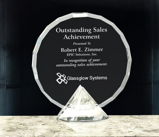 Clear Round Crystal on Clear Diamond Base - Celebrate Prints