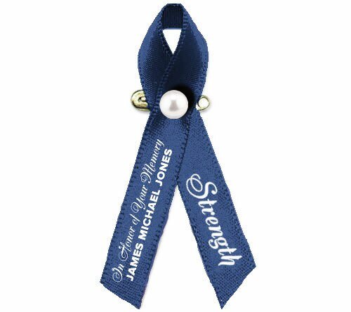 Colon Cancer Ribbon (Dark Blue) Pack of 10 - Celebrate Prints