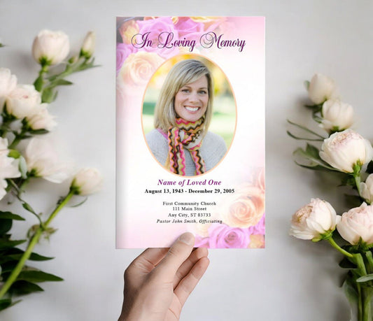 Coral Funeral Program Template - The Funeral Program Site