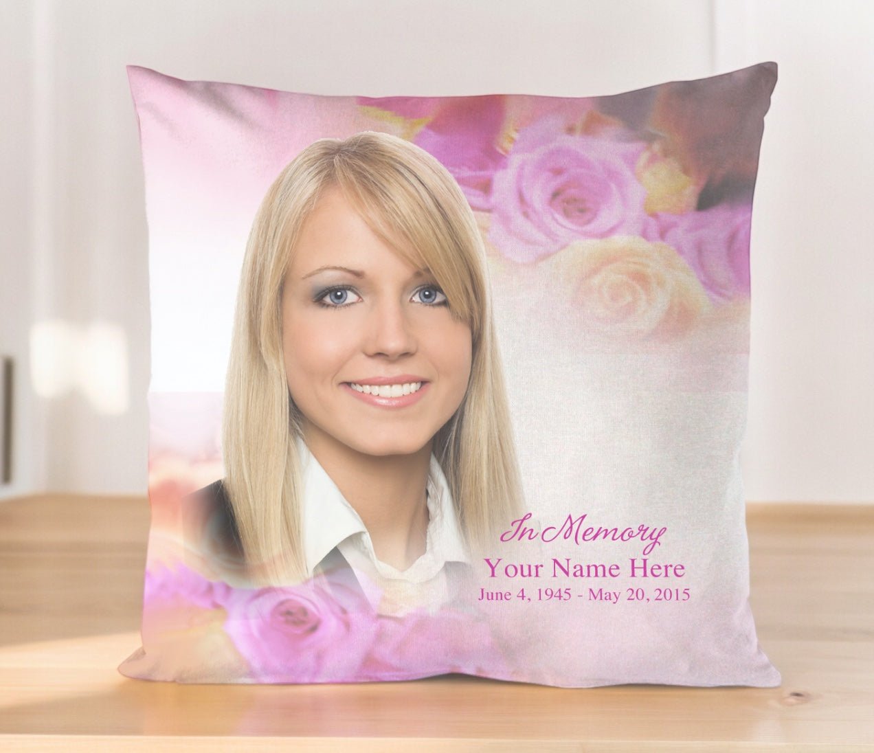 Coral In Loving Memory Memorial Pillow - Celebrate Prints