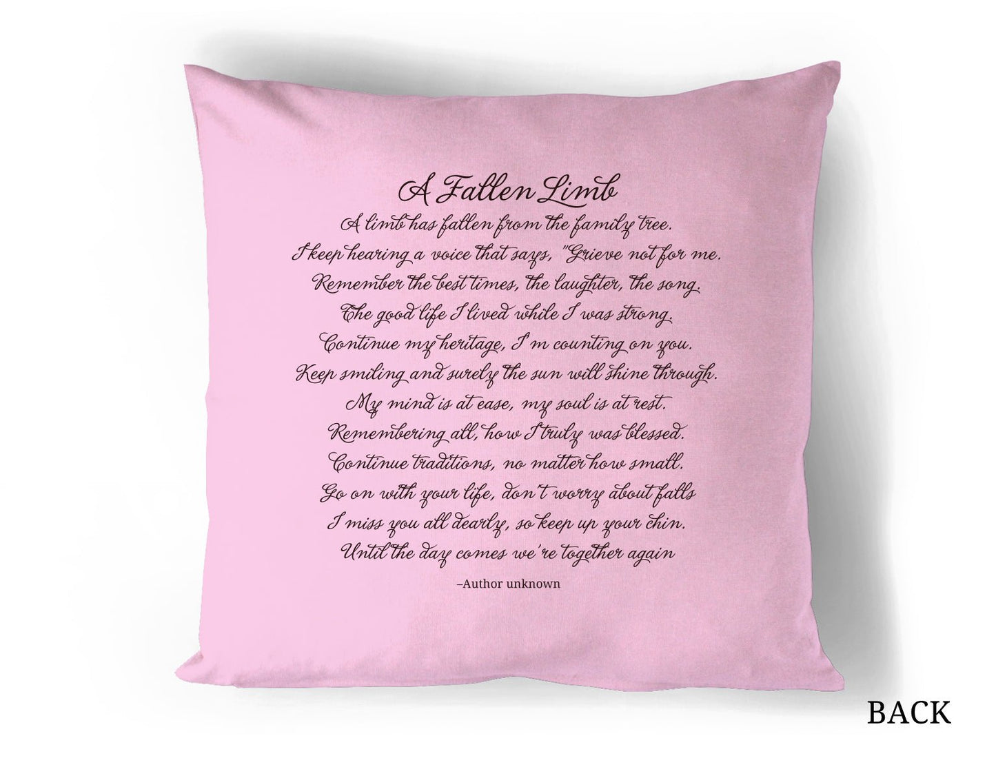 Coral In Loving Memory Memorial Pillow - Celebrate Prints