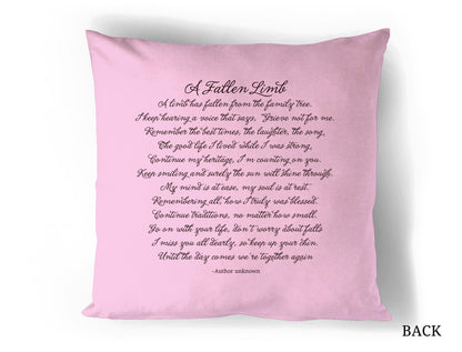 Coral In Loving Memory Memorial Pillow - Celebrate Prints