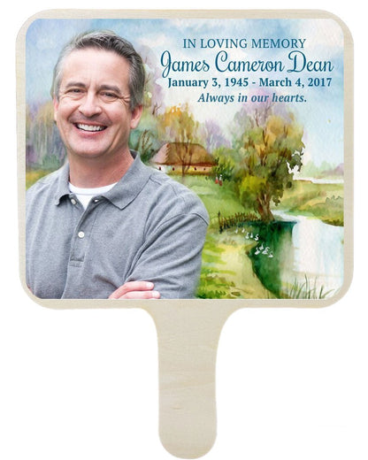 Countryside All-In-One Memorial Hand Fan (Pack of 10) - Celebrate Prints