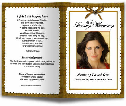 Crimson Funeral Program Template - The Funeral Program Site