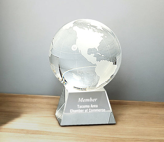 Crystal Globe on Clear Base - Celebrate Prints