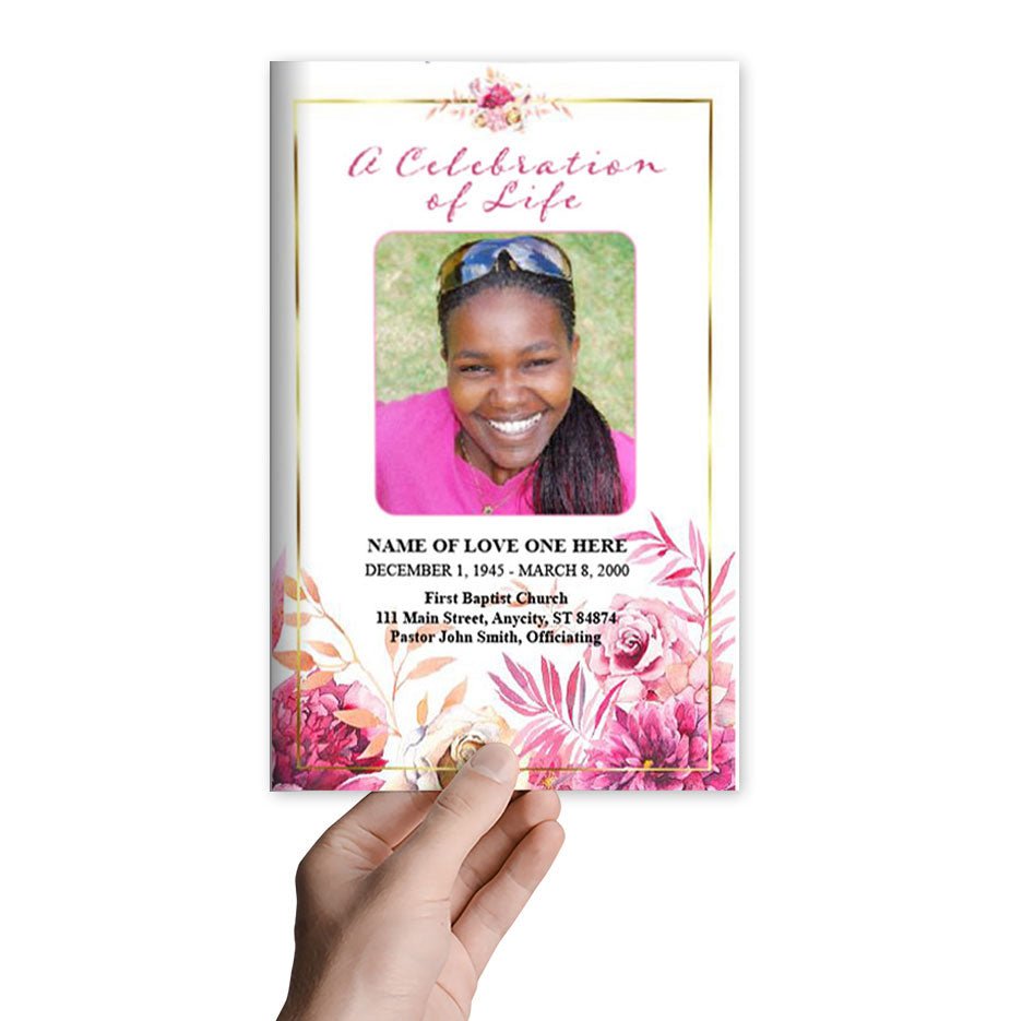 Crystal Watercolor Funeral Program Template - The Funeral Program Site