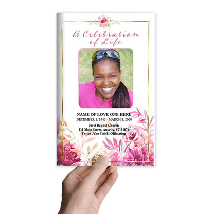 Crystal Watercolor Funeral Program Template - The Funeral Program Site