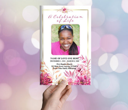 Crystal Watercolor Funeral Program Template - The Funeral Program Site