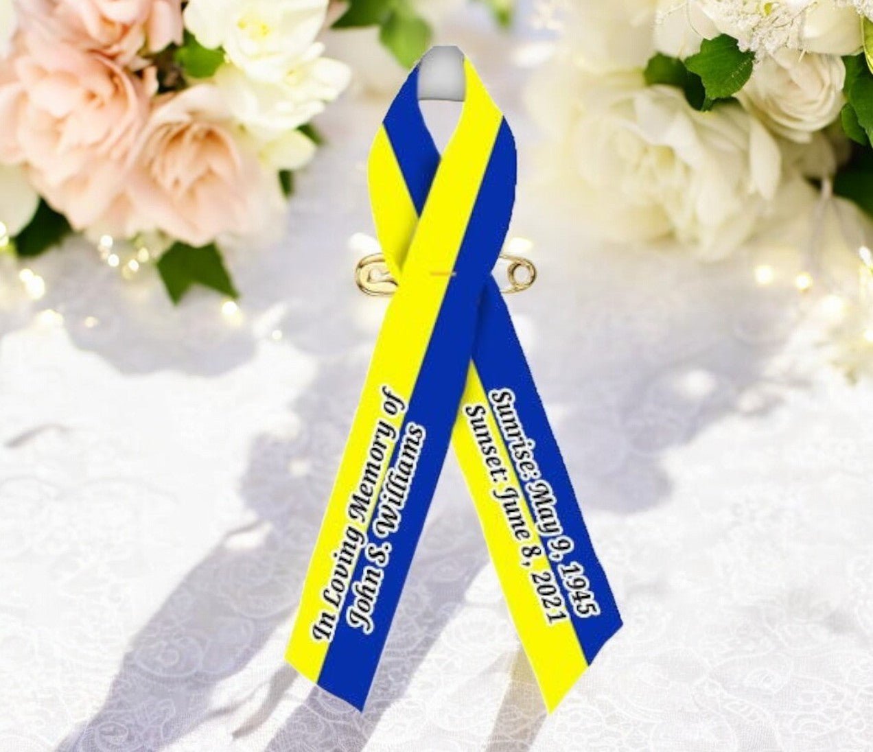 Custom Awareness Ribbons Personalized Vertical 2 Color - Pack of 10 ...