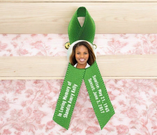 Custom Photo Awareness Ribbons Memorial (Any Color) - Pack of 10 - Celebrate Prints