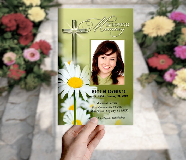 Daisy Letter Single Fold Program Template Celebrate Prints