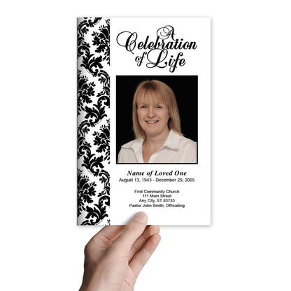 Damask Funeral Program Template - The Funeral Program Site