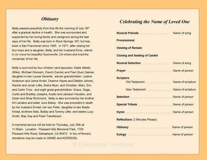 Decolores Funeral Program Template - The Funeral Program Site