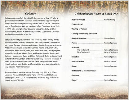 Deer Funeral Program Template - The Funeral Program Site