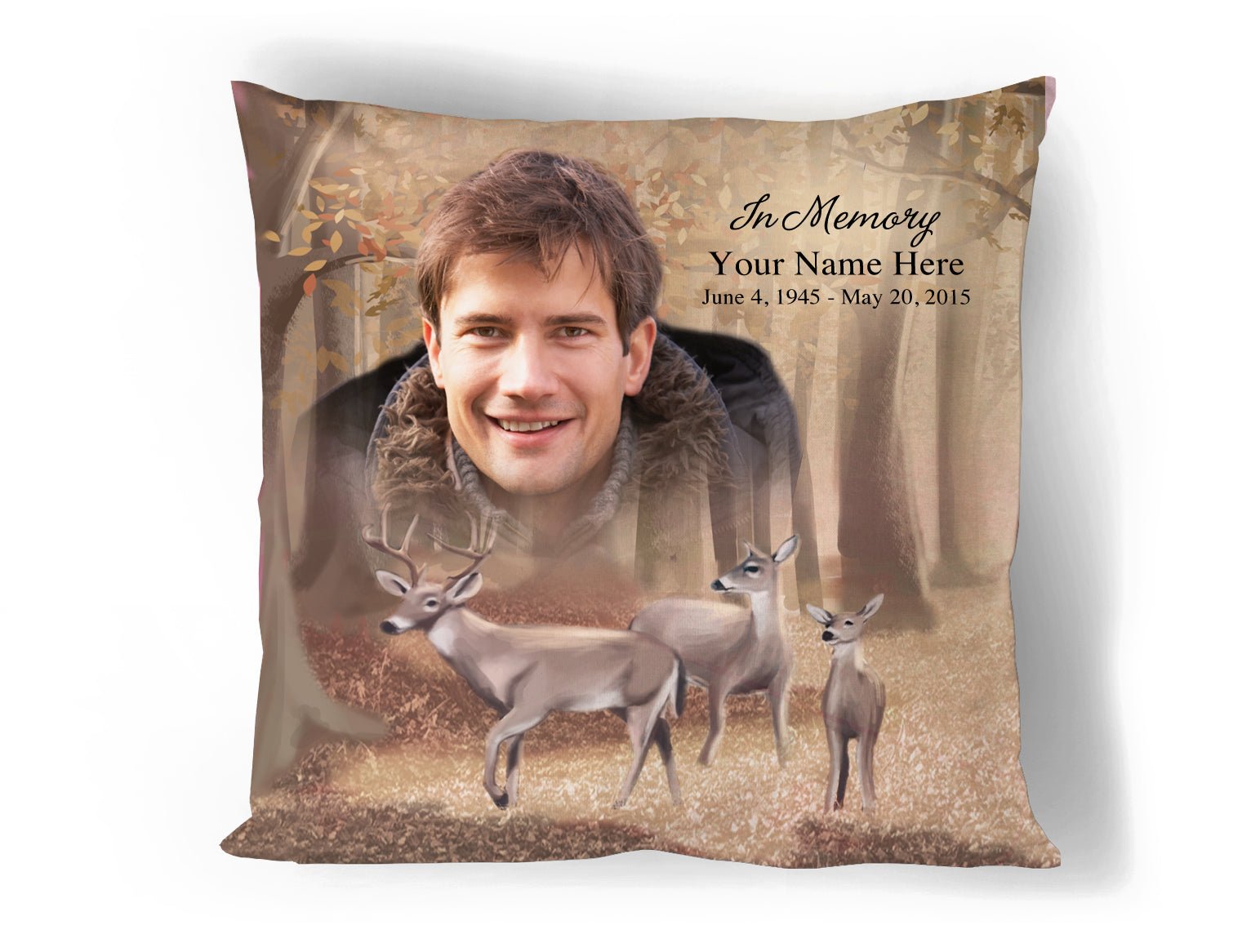 Deer In Loving Memory Memorial Pillow