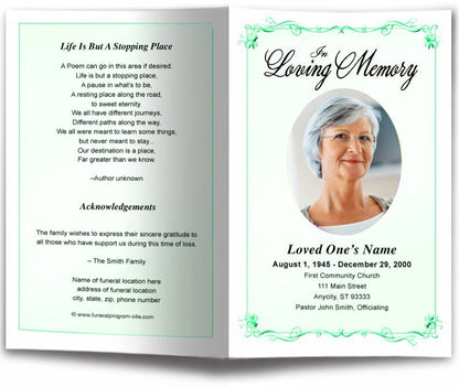 Delicate Funeral Program Template - The Funeral Program Site