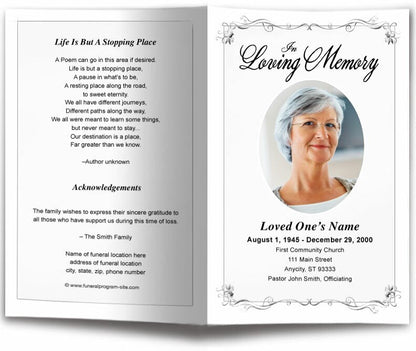 Delicate Funeral Program Template - The Funeral Program Site