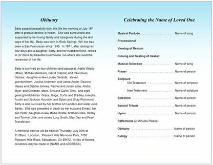 Delight Funeral Program Template - The Funeral Program Site