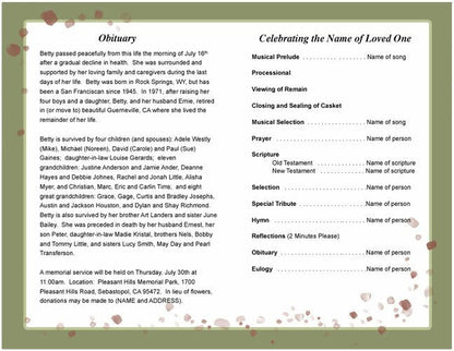 Delilah Funeral Program Template - The Funeral Program Site